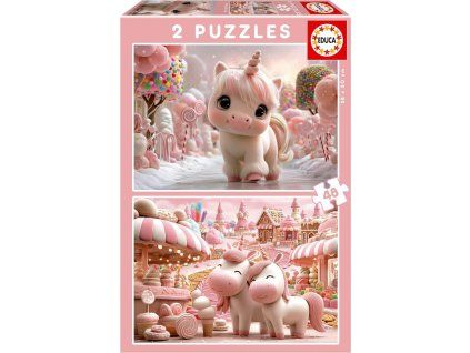 puzzle sladci jednorozci 2x48 dilku