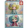 puzzle kvetinove slecny 2x100 dilku